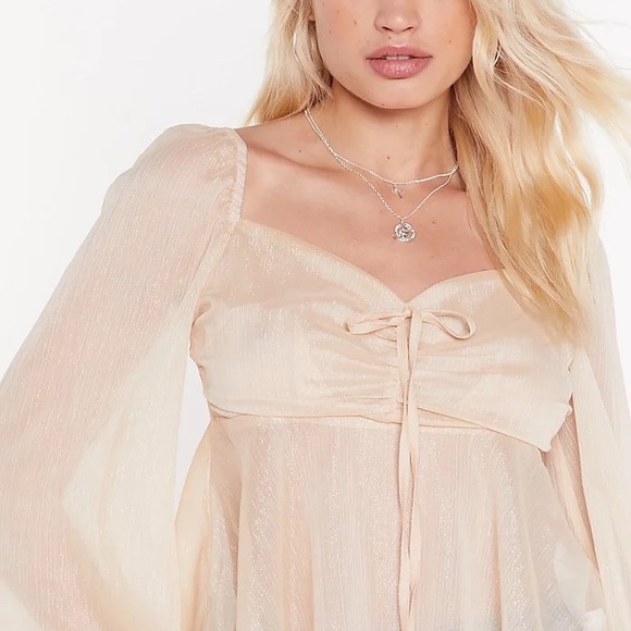 Nasty Gal Metallic Floaty Blouse (size 8) - Picture 5 of 6